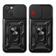 6. Hybrid Armor Camshield Case with Stand and Camera Cover for iPhone 15 Plus - Black