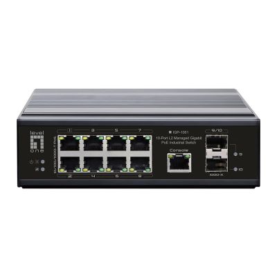 2. LevelOne Industrial Gb/L2 Managed PoE Switch 10-Port 360W 1Gbps