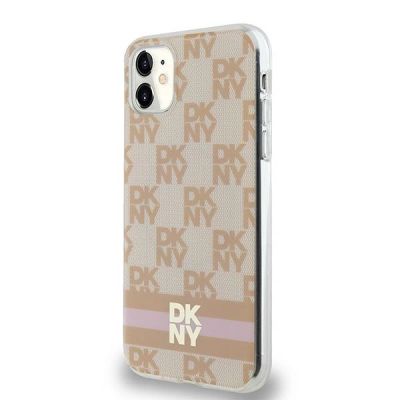2. DKNY IML Checkered Mono Pattern & Printed Stripes MagSafe case for iPhone 11 / Xr - pink