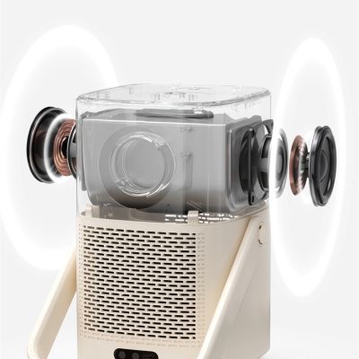 10. Yaber T2 Plus LCD FullHD 1080p Multimedia Projector with JBL Speakers - Beige