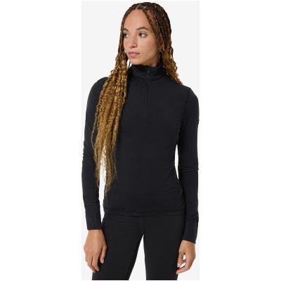 Women’s thermal long-sleeve top SUPER.NATURAL W ARCTIC230 ZIP 1/4, black