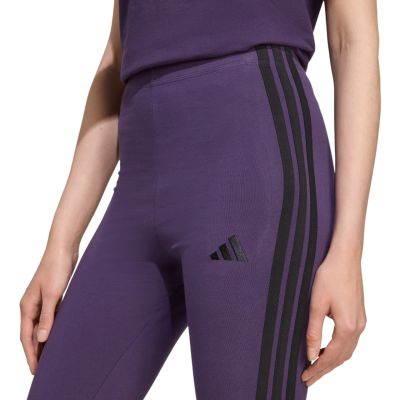 5. Women's adidas Essentials 3-Stripes Cotton Leggings Purple JY3176