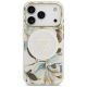 3. Guess IML Glitter Flowers Triangle MagSafe Case for iPhone 17 Pro / 18 Pro - White
