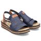 3. Comfortable women's wedge sandals, blue Rieker 62962-14