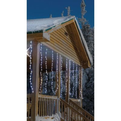 11. CHRISTMAS TREE LIGHTS LIGHT CURTAIN WATERFALL OUTDOOR 220 LED COOL WHITE 5 SPEEDS