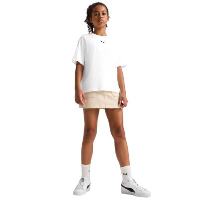 5. Puma Ess Centered Cat Logo Boxy Tee for Kids White 685131 02