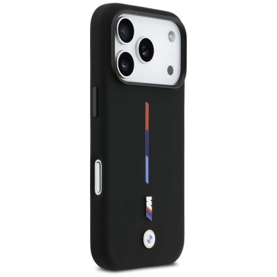 4. BMW M Silicon Tricolor Line MagSafe Case for iPhone 17 Pro - Black