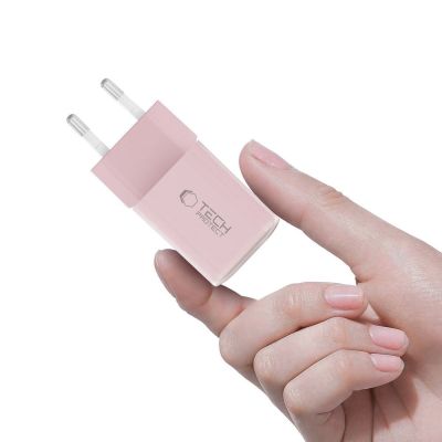 5. Tech-Protect NCM33W 2-port PD33W/QC3.0 wall charger - pink