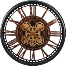WALL CLOCK ROTARY MECHANISM 50CM BROWN