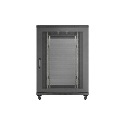 4. 19" 22U 800x1200 black Lanberg floor-standing rack cabinet with perforated doors (flat pack)