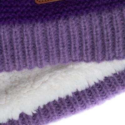 2. Trollkids Kids Gryllefjord Bobble Cap with Pompom Pink/Purple (987-243)