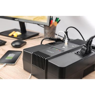 14. UPS UPS Line-Interactive 800VA/480WAVR 4xSCHUKO 3xIEC C13 1xUSB A 1x USB B RJ45