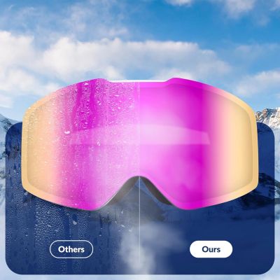 4. Qunature Pink Frameless Ski Goggles - Pink