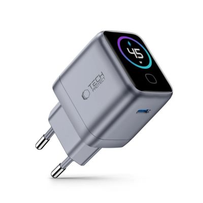 2. Tech-Protect PowerVision NC45W-GaN 1-Port PD 45W Wall Charger - Dark Gray