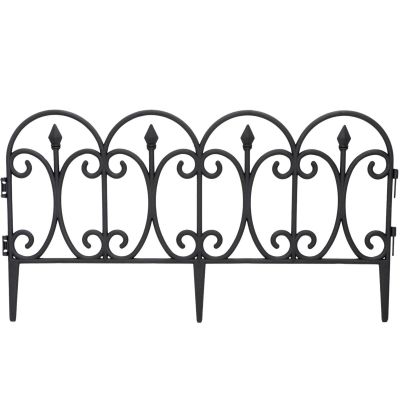2. KINZO BLACK PLASTIC GARDEN FENCE 59x33CM 4 PANELS