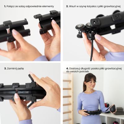 9. HULA HOP SET HHW12 BLACK WITH PROJECTIONS AND HMS WEIGHT + BELT BR163 BLACK PLUS SIZE