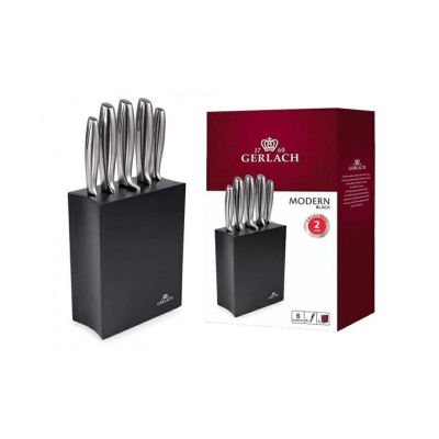 GERLACH.SET OF KNIFE BLOCK 5 pcs. MODERN BLACK %%%