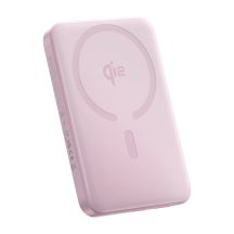 Baseus EnerFill FM12 Qi2 Power Bank 10000mAh 22.5W MagSafe Compatible with White Baseus Simple USB-C Cable 20V/3A 0.30m - Pink
