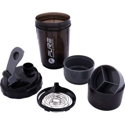 12. FITNESS SHAKER BOTTLE 500ML BLACK GRAY PURE 2 IMPROVE
