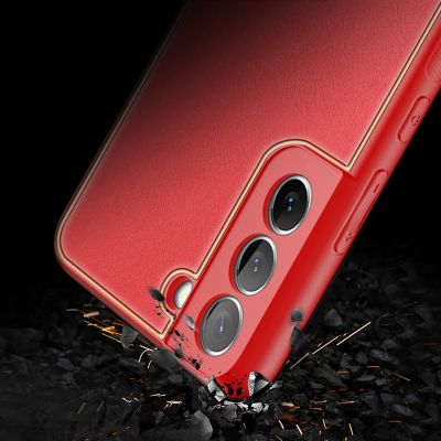 12. Dux Ducis Yolo elegant cover made of ecological leather for Samsung Galaxy S22 + (S22 Plus) red