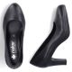 5. Rieker 41560-01 black leather pumps with a block heel
