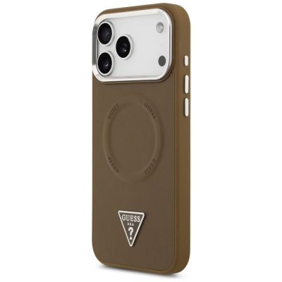 2. Guess Triangle Logo MagSafe case for iPhone 17 Pro - brown