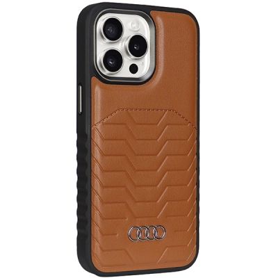 6. Audi Synthetic Leather case with MagSafe for iPhone 14 Pro Max - brown