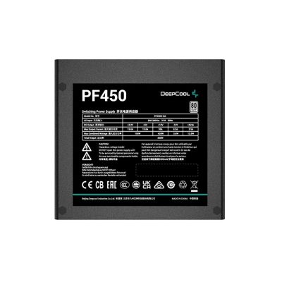 4. DeepCool PF450 450W 20+4 pin ATX Power Supply (R-PF450D-HA0B-EU) Black