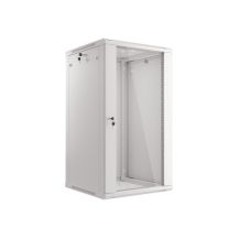 Lanberg WF01-6622-10S single-section cabinet (22U; 1080mm / 600mm / 600 mm; wall-mounted; Glass; 19''; gray)
