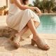7. Women's openwork beige mules with a heel M.Daszyński MR2598-7
