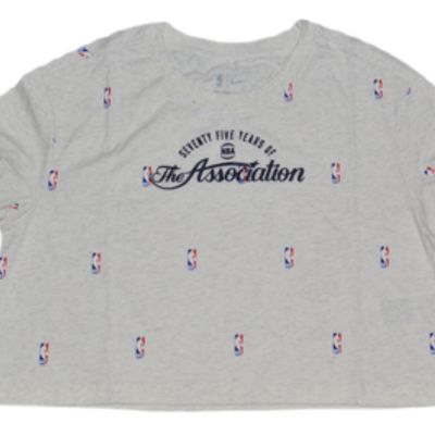 2. Women's Nike NBA N31 Courtside Longsleeve Crop T-shirt Birch Heather - DA6810-051