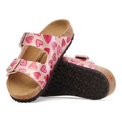 5. Birkenstock ARIZONA KIDS BS 1030434 ELECTRIC METALLIC COPPER HEARTS flip-flops (standard width)