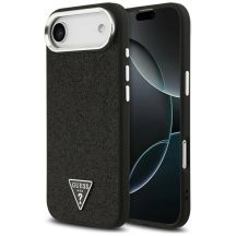 Guess Glitter Triangle Logo MagSafe Case for iPhone 17 Air - Black