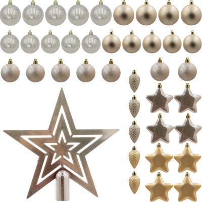 2. DECORATIVE PLASTIC BAUBLE SAFE 40 PCS CREAM MICA