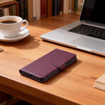 6. Tech-Protect Wallet Case for Samsung Galaxy A57 5G - Burgundy