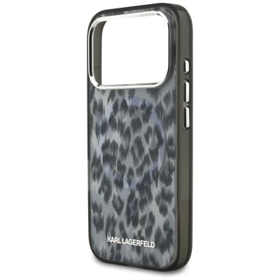 6. Karl Lagerfeld IML Leopard Pattern MagSafe Case for iPhone 17 Pro - Black