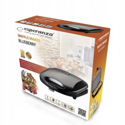 6. Esperanza BLUEBERRY EKT008 waffle maker (1000W; black)