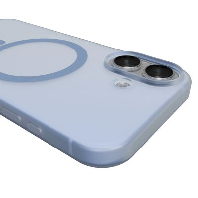 7. Puro Daylight Magsafe Compatible Silicone Case for iPhone 17 - Translucent Blue
