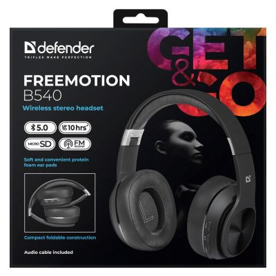 6. DEFENDER Bluetooth Headphones FREEMOTION B540 BLACK 63540