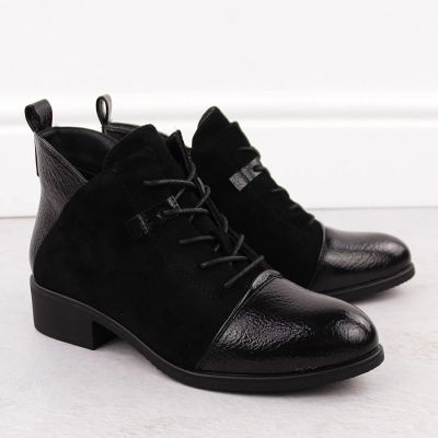 19. Women’s Black Suede-Look Ankle Boots with Warm Lining M.Daszyński MR2458-7