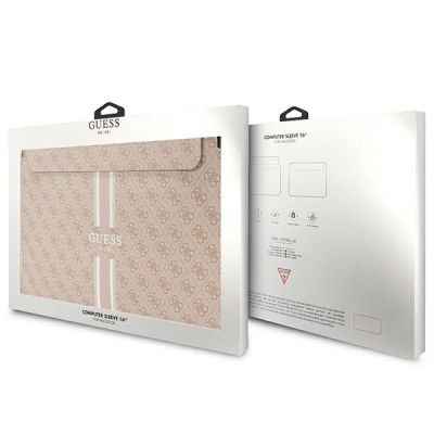 4. Guess 4G Printed Stripes cover for a 16" laptop - pink