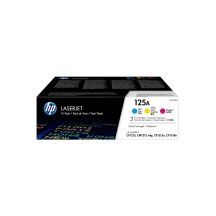 HP 125A 3-Pack Original LaserJet Toner Cartridges: Cyan/Magenta/Yellow