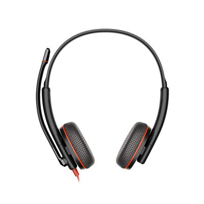 202. Poly Blackwire 3225 Stereo USB-C Headset +3.5mm Plug +USB-C/A Adapter (Bulk)