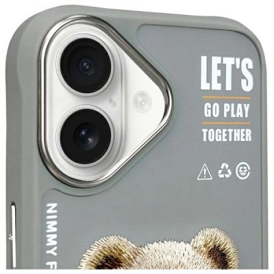 3. Nimmy Cool&Cute 2.0 Bear Case for iPhone 16 - Gray