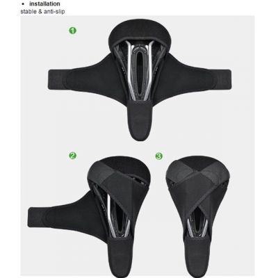 7. Rockbros LF047-S Gel Bicycle Saddle Cover, Silicone, Size M – Black