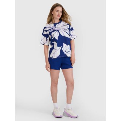 2. Women's oversize printed T-shirt 4F 4FRSS25TTSHF2692-91A