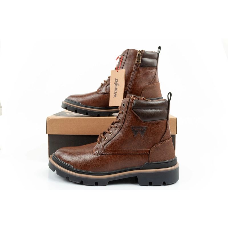 19. Wrangler Nevada men's shoes Chelsea boots elegant fashionable lace-up brown