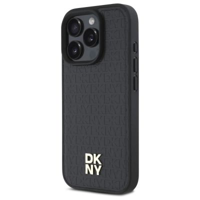 2. DKNY Repeat Pattern Stack Logo MagSafe iPhone 16 Pro Case - Black