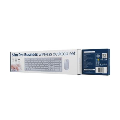 6. GEMBIRD WIRELESS SLIM PRO BUSINESS DESK KEYBOARD + MOUSE SET, WHITE, US LAYOUT