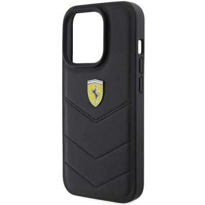 6. Ferrari Quilted Metal Logo case for iPhone 15 Pro - black